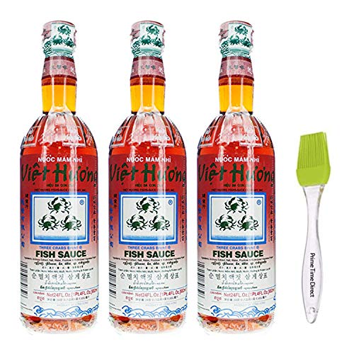 Three Crabs Brand Fish Sauce, 24-Ounce Bottle (Pack of 3) Bundled with Prime Time Direct Silicone Basting Brush in a PTD Sealed Box - Thumbnail 2