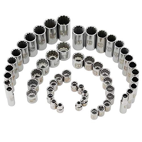 Craftsman 52 pc. Easy Read Socket Set, 12 pt. Std. and Deep, 3/8 in. Dr. 9-35748 (Bulk Packaged)