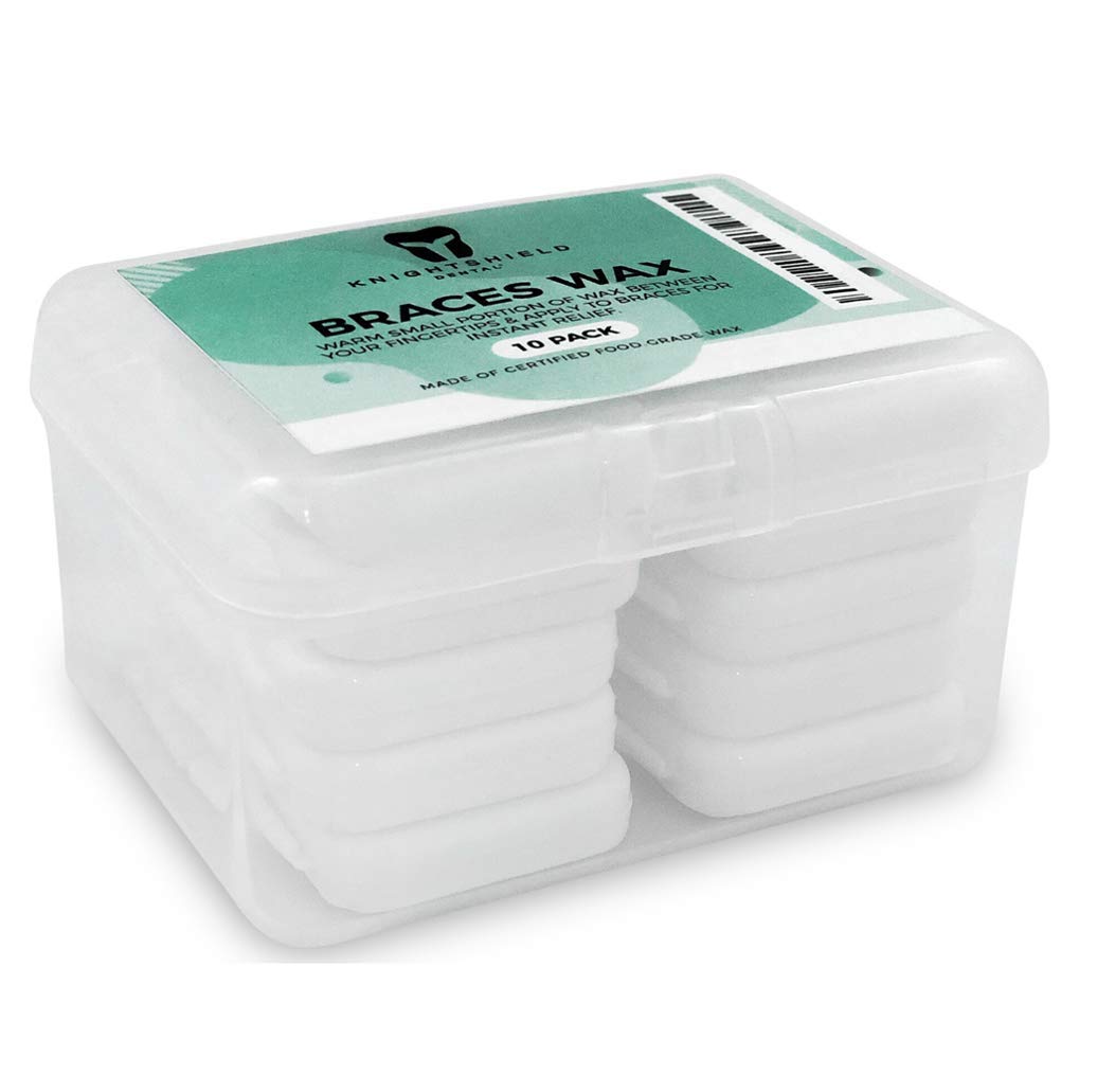 Braces Wax, 10 Pack. Dental Wax for Braces. Unscented & Flavorless - Premium Orthodontic Wax for Braces.10 Pack- 50 Total Wax Strips, FREE Storage Case. Food Grade Brace Wax. : Beauty