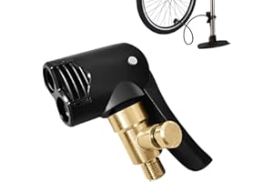Dual Head Bike Track Pump Tyre Air Pump Valve,Adapter Bicycle Pump Connector Head with Bleeder Valve, Multi-Use Connector Hea