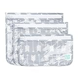 Bumkins TSA Approved Toiletry Bag, Travel Bag, PVC-Free, Vinyl-Free, Clear Front, Set of 3 - Arrows