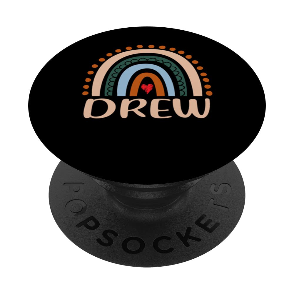 Drew Name Personalized Funny Women Rainbow Drew PopSockets Swappable PopGrip