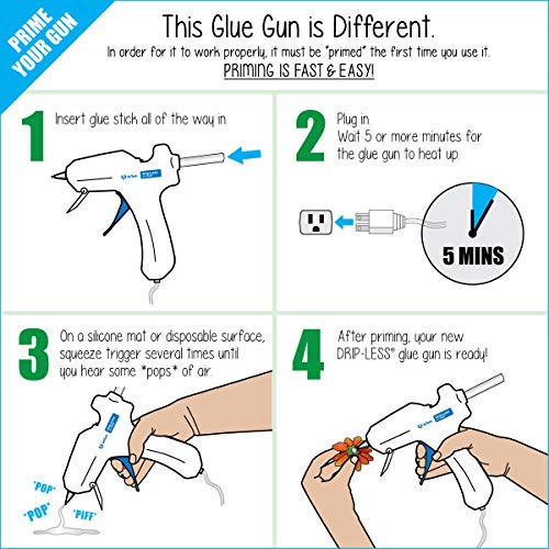 Award-Winning AdTech W9202 Drip-Less Mini Size High Temp Hot Glue Gun - Up To 90% Less Drips & Strings