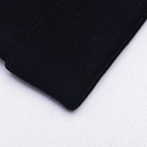 OrliverHL Unisex Cuff Warm Knit Plain Skull Beanie Toboggan Knit Hat/Cap,Black