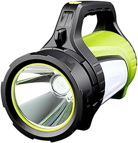 Rechargeable Spotlight Searchlight,Rechargeable Flashlight- 10 Modes Multifunction Super Bright Outdoor Camping Lights With USB Ports to Charge Mobile Devices and Special SOS Modes
