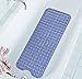 Extra Long Bathtub Mats Anti-Slip Tub Mat Anti-Bacterial Shower Mat,Simple Deluxe Non Slip Bath Mats by NTTR,Machine Washable(Blue,16 W x 39 L Inches)