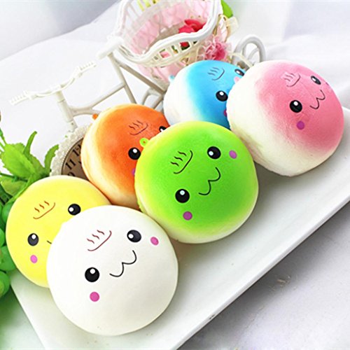 Molyveva Jumbo Cute Emoji Bun Kawaii Cream Scented Squishies Very Slow Rising Kids Toys Doll Gift Fun Collection Stress Relief Toy Hop Props, Decorative Props Large - Thumbnail 5