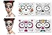 Day of The Dead Sugar Skull Face Tattoos Makeup Kit Halloween Glitter Red Roses Temporary Tattoos Stickers for Women Men Kids Mexican Party Favor Supplies (4 Sheets)