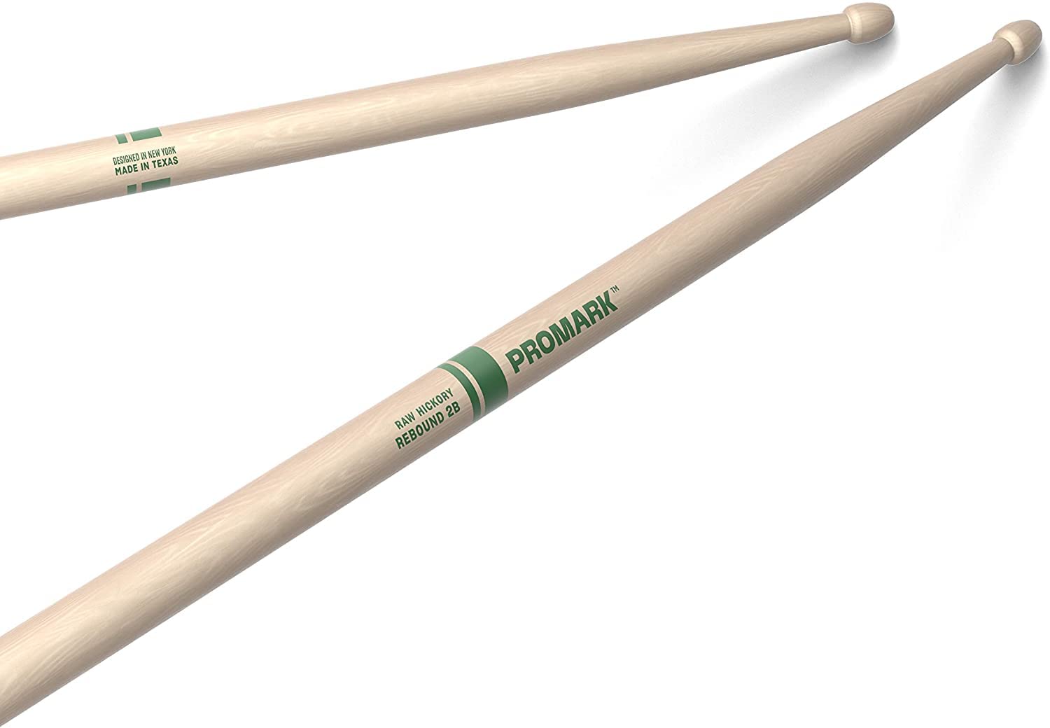 ProMark Rebound 2B Hickory Drumsticks, Oval Nylon Tip, 1 Pair