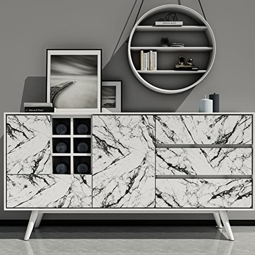 Contact Paper White Countertops Contact Wallpaper with Waterproof,Self