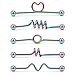 Ruifan 5PCS Industrial Barbell Earring Stainless Steel 14 Gauge Cartilage Earring Body Piercing 1 1/2 Inch(38mm)- Coil, Wave, Twister, Spiral,Heart(Rainbow)