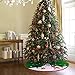 Christmas Tree Skirt 36 inches with Reindeer Snowflakes and Snowman Design