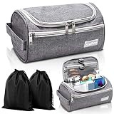 Travel Toiletry Bag - Small Portable Hanging Cosmetic Organizer for Men Women, Makeup, Toiletries, Hygiene Accessories, Shaving Kit, Clippers and Grooming Tools, Waterproof, Bathroom, Shower, Gym