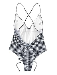 SOLY HUX Bikini sexy push up de una pieza con encaje en la parte trasera Monokini traje de baño