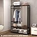 Tribesigns Free -Standing Closet Organizer with Full Length Mirror, Heavy Duty Clothes Rack with Storage and Hanging Rod, Protable Closet shelves Garment Rack for Bedroom, Hold 250 lb (espresso)