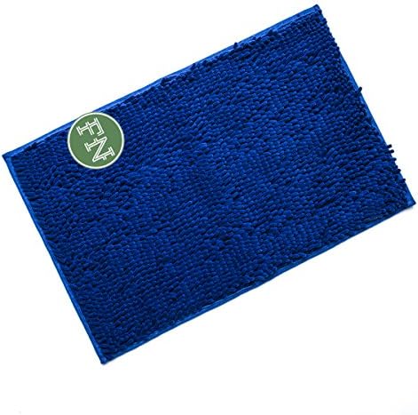 FindNew Soft Shaggy Chenille Absorbent Microfiber Bath Mats Floor Toilet Shower Rugs For Bathroom,Kitchen,Door (16" X 24", Blue)