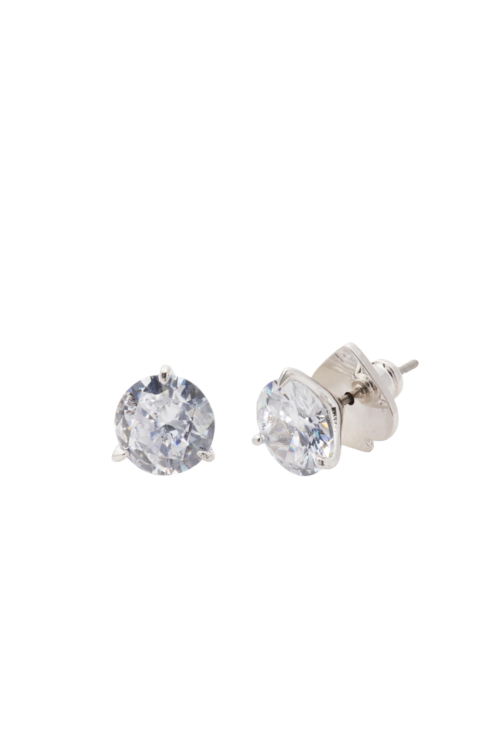 kate spade new york Brilliant Statements Trio Prong Studs, Clear/Silver, One Size