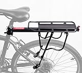 WINNINGO Rear Bike Rack, Capacity Adjustable Alloy Bike Luggage Cargo Rack 115 Lb Capacity Easy to Install Bicycle Accessories Reflective Logo