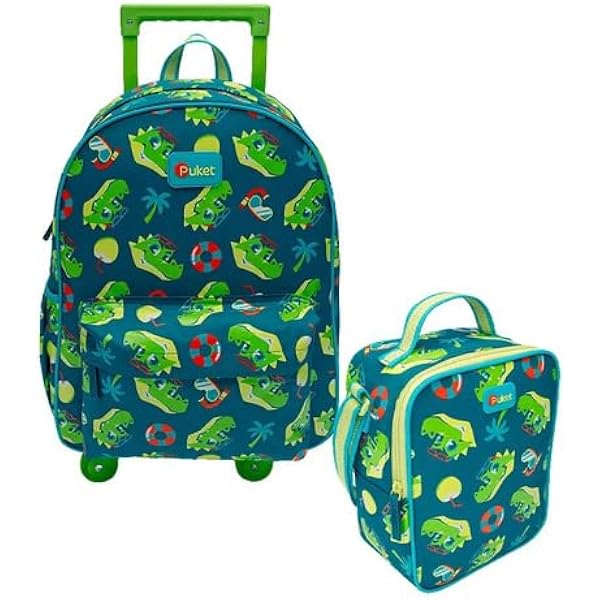 Kit Mochila com Rodinha e Lancheira Jacaré Relax Puket | Amazon.com.br