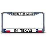 'I'd Rather Be In Texas' License Plate Frame – Heavy Duty Stainless Steel, Chrome & Black