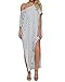 Kidsform Women Maxi Dress Striped Irregular Long Dresses Casual Loose Kaftan Round Neck Sundress B-Stripe XL