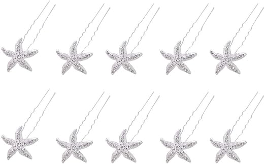 Amazon Co Jp Frcolor ヘアピン Uピン 星 ウェディング 結婚式 髪飾り ヘアアクセサリー ブライダル 10本セット ホーム キッチン