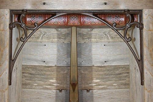 Mission Design Entry Way Door Corner Decorative Brackets, Solid Cast Iron 9 3/8 inch, B-50, Set of 2