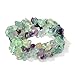 Set of 7 Stretchable Chip Gem Bead Bracelet (Amethyst, Aquamarine, Citrine, Fluorite, Garnet, Kyanite, Peridot)