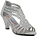 Enzo Romeo Kinmi25N Womens Open Toe Mid Heel Wedding Rhinestone Gladiator Sandal Shoes (8, Silver)
