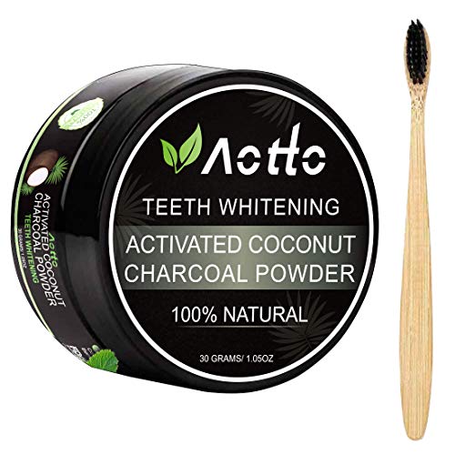 Aotto Activated Charcoal Natural Teeth Whitener Teeth Whitening Charcoal Powder Proven No Hurt on Enamel with Bamboo Brush - Thumbnail 7