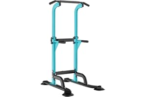 SogesHome Power Tower Dip Station Pull Up Bar for Home Gym Chin Up Bar Stand Height Adjustable Strength Training Fitness Equi