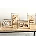 Koyal Wholesale Pressed Glass Floating Photo Frames 8-Pack with Stands for Horizontal or Vertical Pictures, Table Numbers, Place Cards (Rose Gold, 5 x 7)