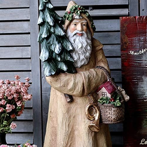 ガーデン オーナメント 置物 庭 ガーデニングポリ樹脂製 特大ガーデニングサンタ冬のエルクデコレーションドレスアップガーデンコートヤードの装飾 玄関先 ベランダ 装飾 Size 屋外 売り込み おしゃれ L White Color