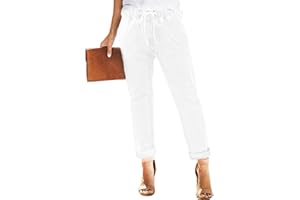 Sweezarmo Women's Denim Stretch Joggers Drawstring Elastic Waist Pull On Jeans with Side Pocket for Women