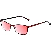Calabria Carmen Rectangular Pink Tint FL-41 Reading Glasses Women Blue Light Sensitivity Migraine Glasses FL41 Readers