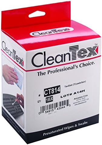 CleanTexTexStat Multi-Surface Antistatic Cleaning Pads, Box of 72 Pads (CT814)