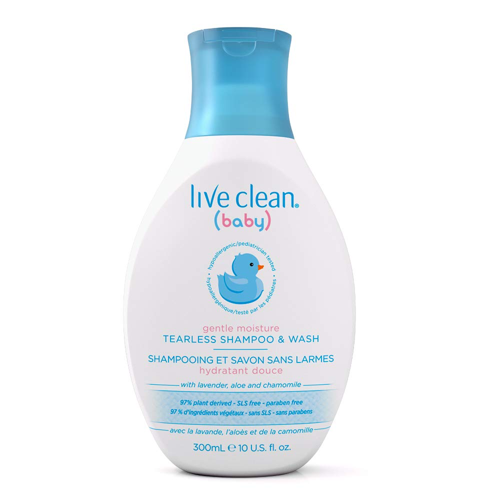 Live Clean Baby Gentle Moisture Tearless Shampoo & Wash, 10 oz.
