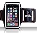 iPhone 5 5S 5C iPod Touch 5 Armband For Running - New & Improved 2016 Version - Fits EVERY Arm Size (S - XL) - Bonus Free Extender - Best Exercise & Workout Sport Band - Black Case With Red Stitching