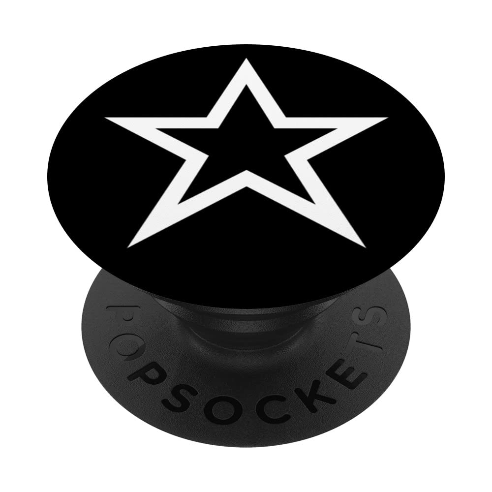 Cyber Y2K Star On Front Black And White Room Aesthetic 2000s PopSockets Swappable PopGrip