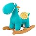 Labebe Child Rocking Horse Toy, Stuffed Animal Rocker Toy, Blue Dinosaur Rocker for Kid 1-3 Years, Wooden Rocking Horse Plush/Outdoor Rocking Horse/Rocker/Animal Ride/Child Rocking Toy/Dragon Rocker