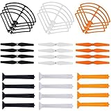 eTopxizu 36PCS Syma X8C X8W X8G Protective frame 2.4G 4CH Venture RC Quadcopter Blade Propeller & Propeller Protectors Blades Frame & Landing Skid,Black,White&Orange