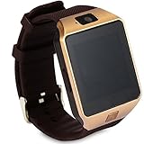 Mobiper facebook twitter Monitor de sueño/podómetro/Alarma/ Fotografía remoto/sensor de gravedad /Soporta llamada Mensaje SIM para Smartphone Android , Samsung, HTC, Huawei, ZTE, LG, HTC, Sony iPhone 5 / 5C / 5S / 6/6 plus(Gold) [Importado de Reino Unido]