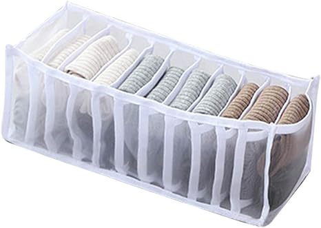Amazon Jodimitty 下着収納ボックス 下着収納ケース 折り畳み 引き出し仕切り ブラ 下着 靴下 小物収納 防虫 防塵 防湿 通気 収納简单 ホワイト 11マス 衣類用引き出し仕切り オンライン通販