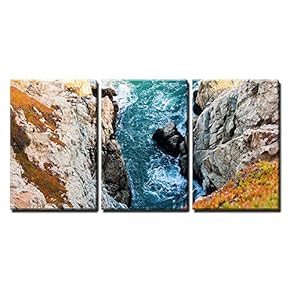 Seashore with Rock Mountain x3 Panels