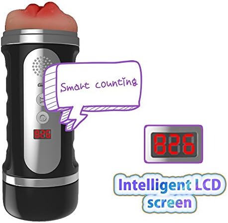 Male Masturbation Electric Smart Counting Design 4D Vagina and Oral with Erogenous Moaning and Intelligent LCD Screen 12 Vibration Simulates Hands-Free Toys for Man Masturber Stroker
