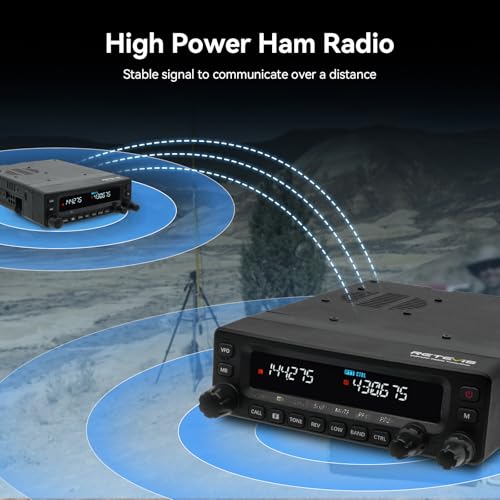 Retevis MA1 Amateur Radio Station, 50W Amateur Radio with Detachable Control Panel, Multi-Band Repeater, 2m/70cm/FM/AM, 800 Channels, Mobile Transceiver for Trucks, Amateur Events (1 Piece)