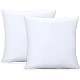 Throw Pillows Insert Set of 2, White 16x16 in Pillow Inserts with 100% Cotton Cover,Bed and Couch Decorative Stuffer Pillows,Indoor Pillows for Sofa