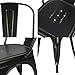 Devoko Metal Indoor-Outdoor Chairs Distressed Style Kitchen Dining Chairs Stackable Side Chairs with Back Set of 4 (Black Gold)