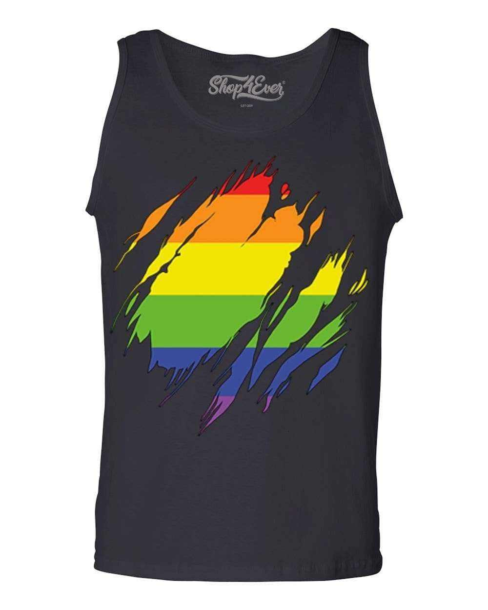 Ripped Rainbow Flag Tank Top Gay Pride Tank Tops 3122 Shirts Kitilan