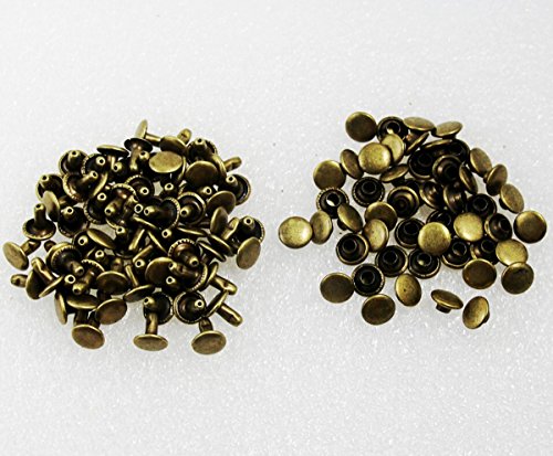 Leather Craft 8*8mm Antique Brass Rapid Rivets 300-Pack - Thumbnail 5